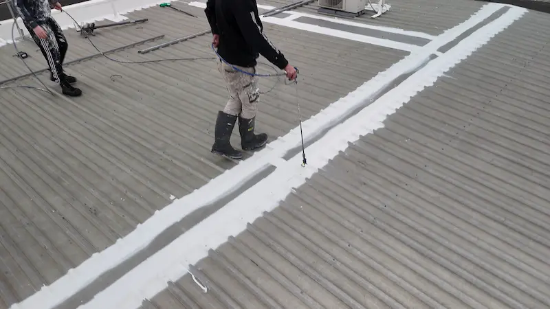 Noxyde Anti-Corrosion Waterproofing Membrane applied for roof restoration and leak repair