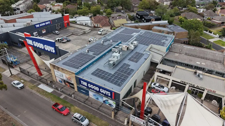 Good Guys Brighton Melbourne commercial roof with solar panels