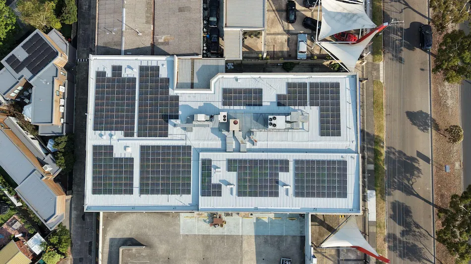 Finished metal roof with solar panels in Brighton Melbourne